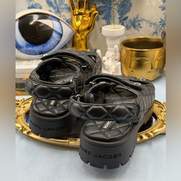 🆕 MARC JACOBS 🧿 NWOB The Quilted Sunny Leather Dad Sandals, Sz 40 US 10 - Picture 12 of 15